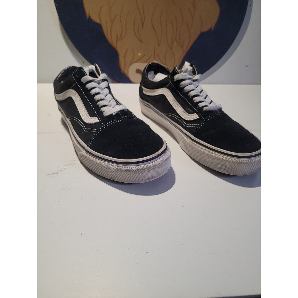 Vans Old Skool Black White Skate Sneakers Men 7.5 Women 9